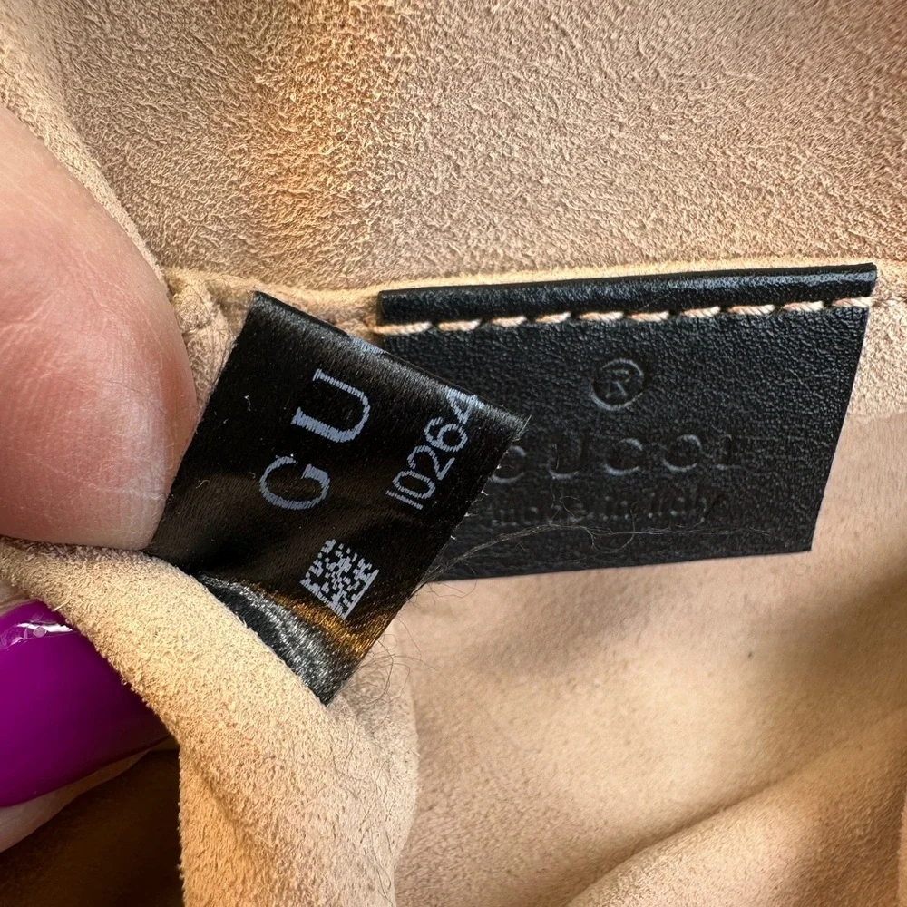 EUC! Gucci Black Quilted Leather GG Marmont Belt Bag with Gold Hardware - Picture 14 of 16